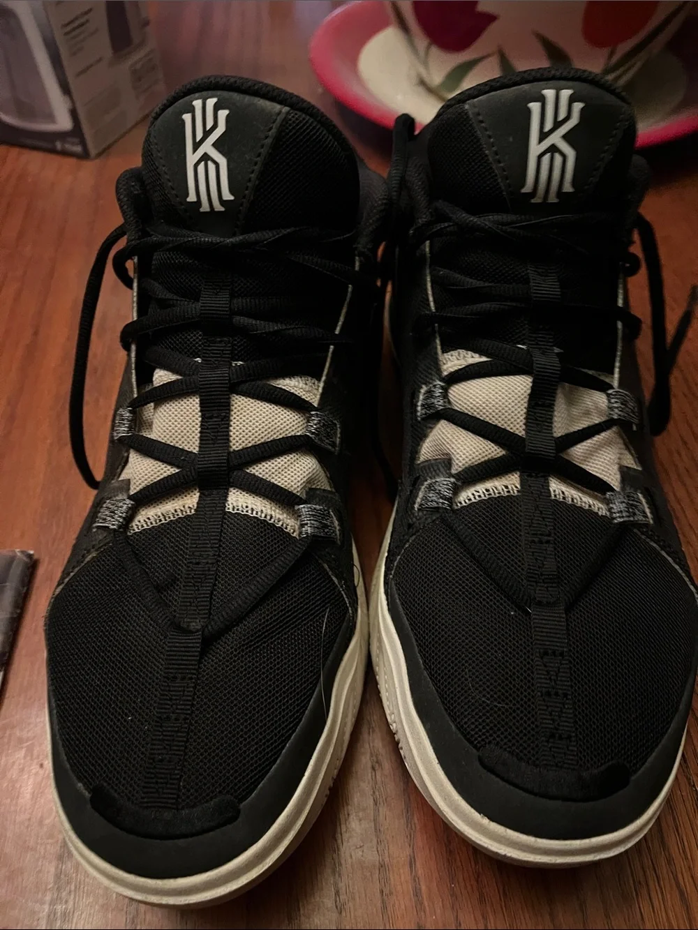 Nike Men’s Basketball Sneakers Kyrie Irving— Black & Cream Accents